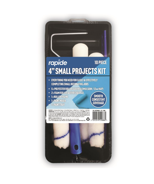 Rapide 4" Small Projects Paint Tray and Roller Set Kit 1088