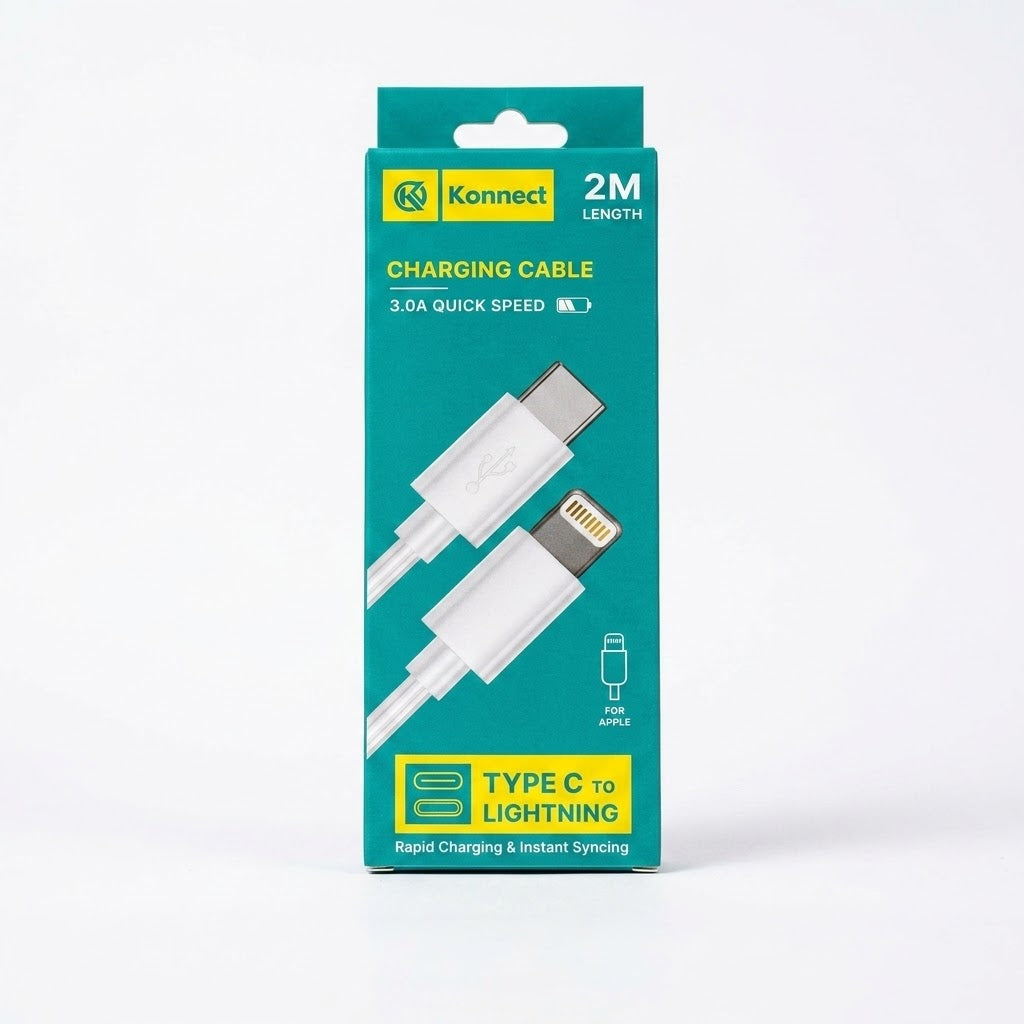 USB Type-C to Lightning Cable, 2 Metre, 3.0A Fast Charging, SKU ECL2