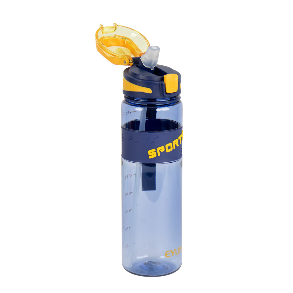 Durane Eyun® Transparent Plastic Sports Gym Water Drinking Bottle with Straw and Carry Loop 1 Litre Assorted Colours 11699