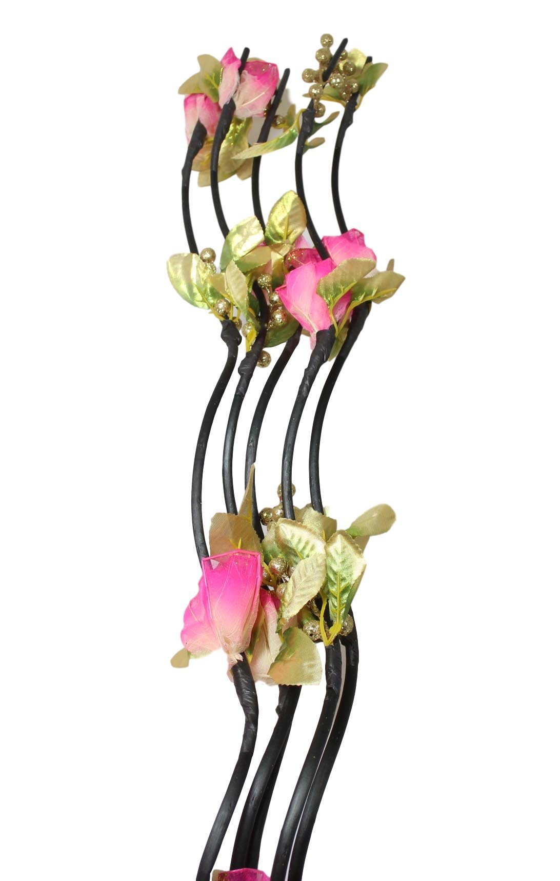 Long Stem Floral Twigs Home Decoration with Plastic Flowers and Leaves 154cm Assorted Colours 1248