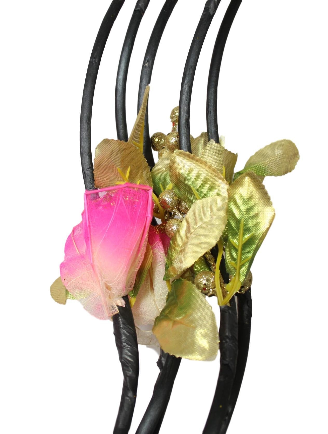 Long Stem Floral Twigs Home Decoration with Plastic Flowers and Leaves 154cm Assorted Colours 1248