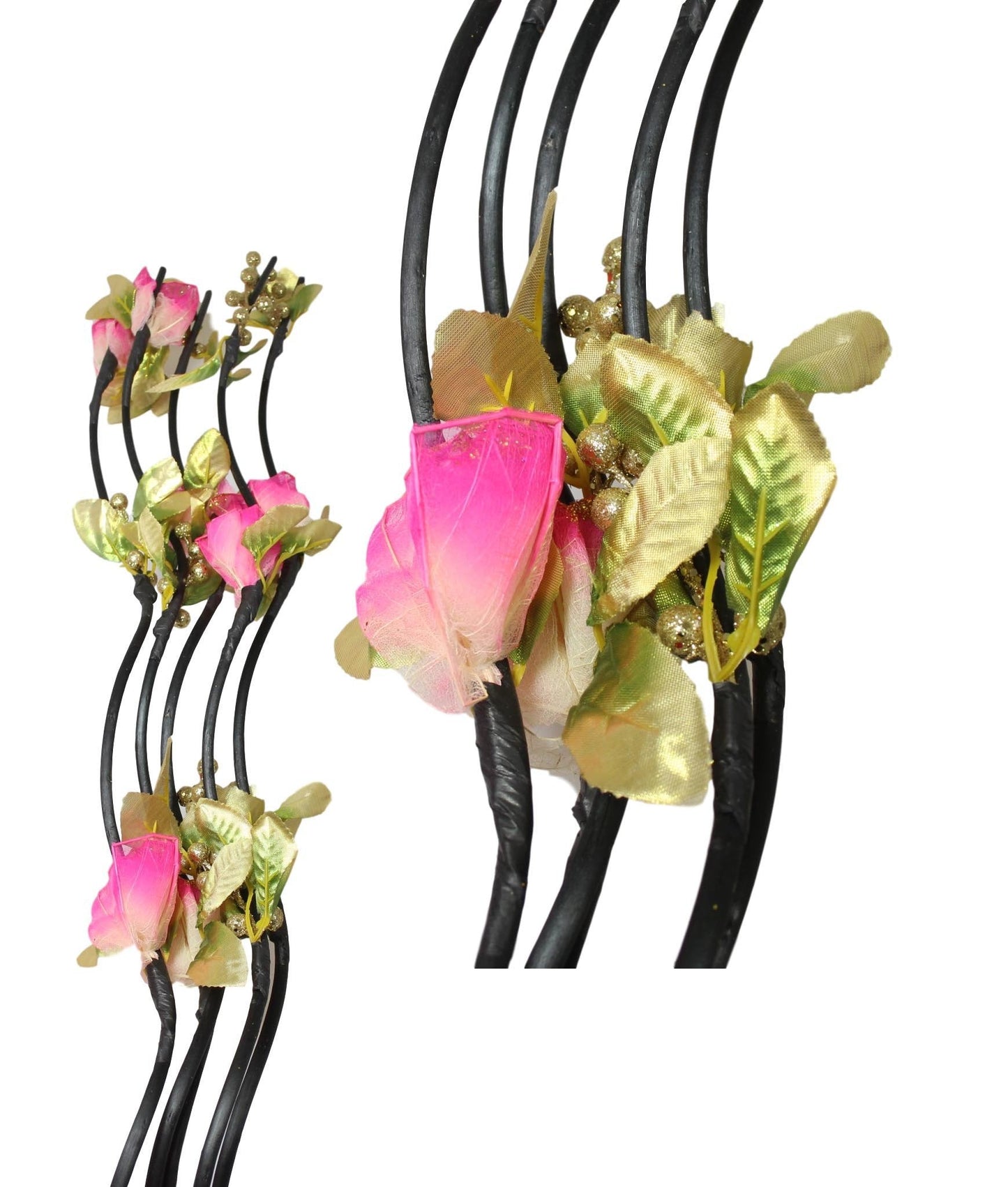 Long Stem Floral Twigs Home Decoration with Plastic Flowers and Leaves 154cm Assorted Colours 1248