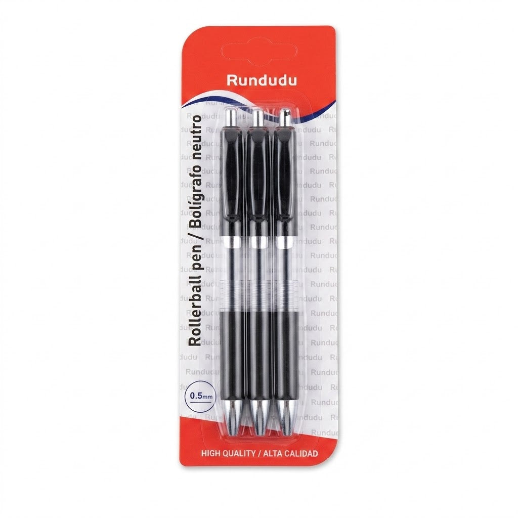 Rollerball Pen 3-Piece Set, 0.5mm Tip, SKU8159