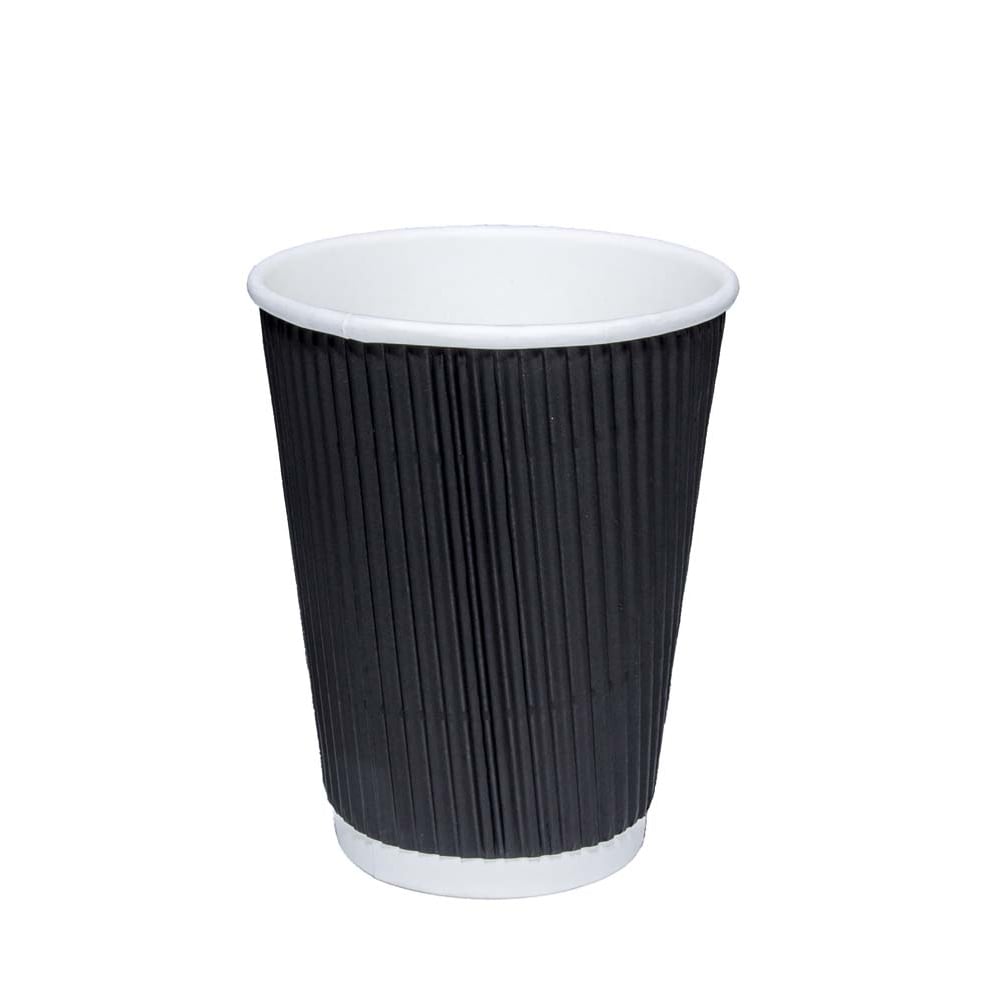 Black Ripple Paper Cups 8oz Pack of 20 RB0820