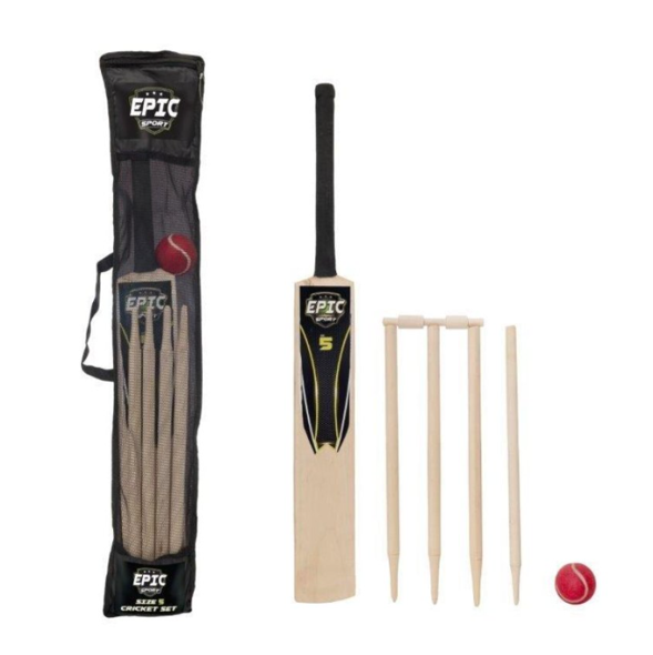 Children's Outdoor Wooden Cricket Bat Set Size 5 1379983