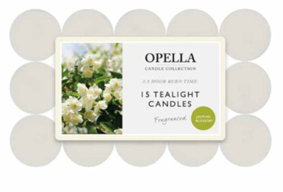 Beautifully Scented Opella Jasmine Blossom 15 Tealight Candles 3.5 Hour Burn Time CD001J