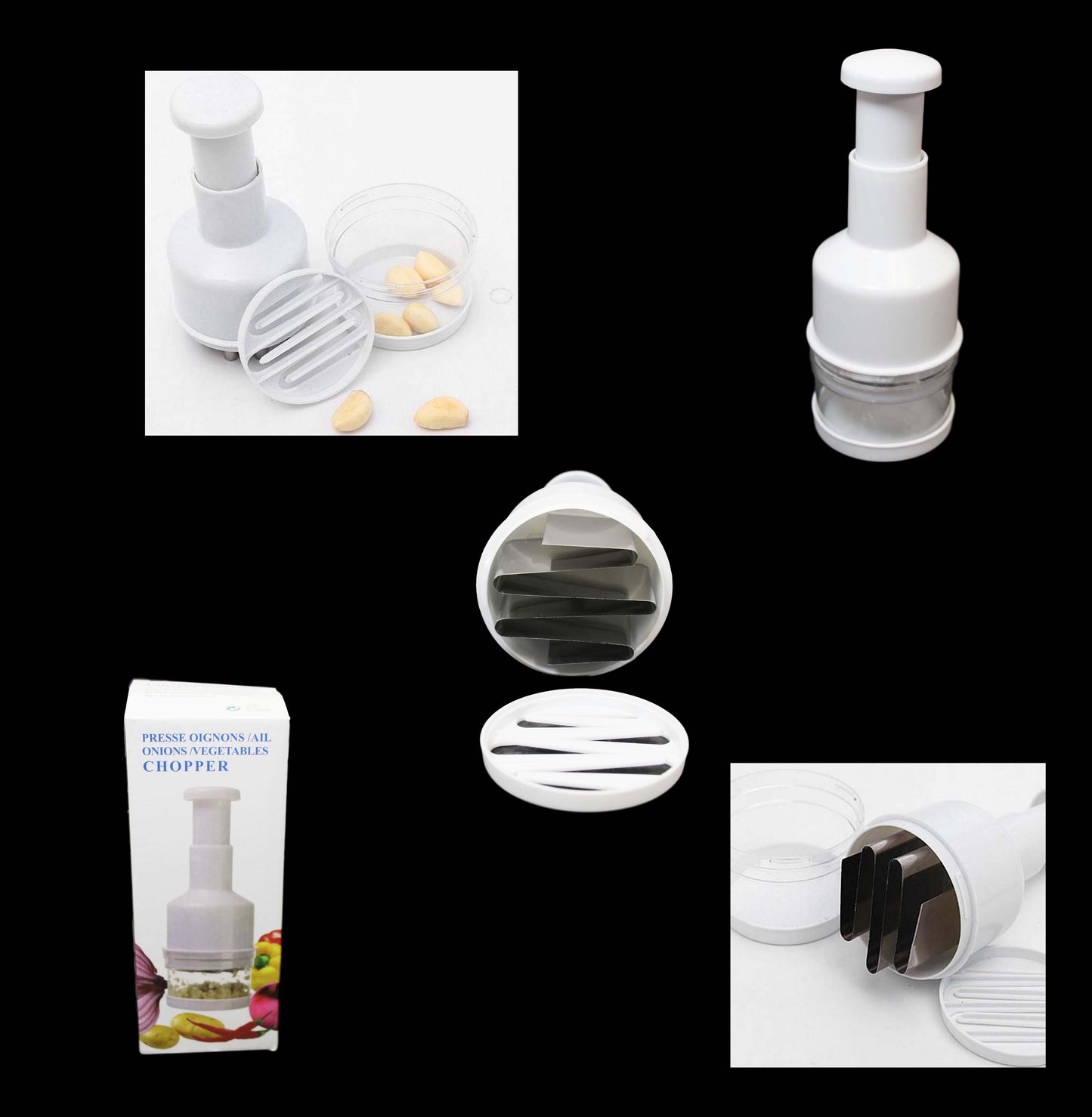Plastic Kitchen Vegetable Chopper Pressing Cutter Slicer Peeler Dicer 21.5 x 6 x 8cm 1501