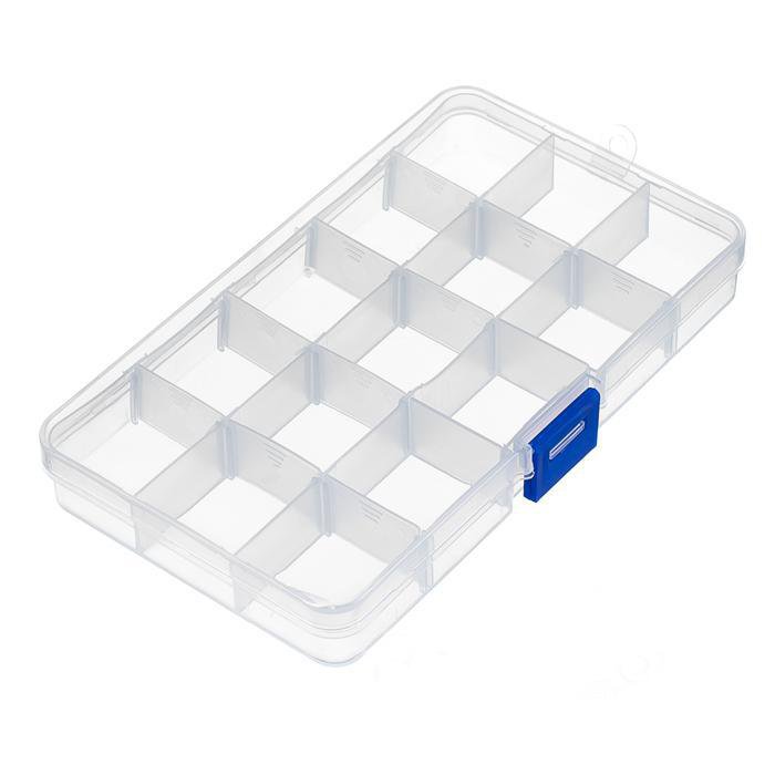 15 Compartment Organiser Plastic Box Medicine Arts & Craft 0454  A