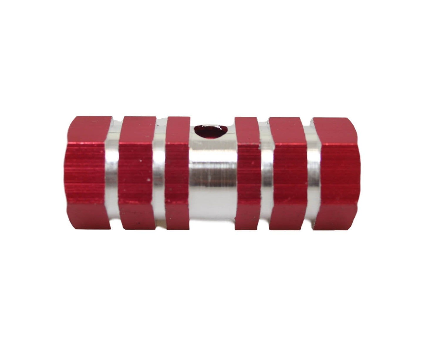 Aluminium Striped Bike Bicycle Pedal Foot Rest Axle Peg 7 x 2.3cm Pack of 2 Assorted Colours 1861