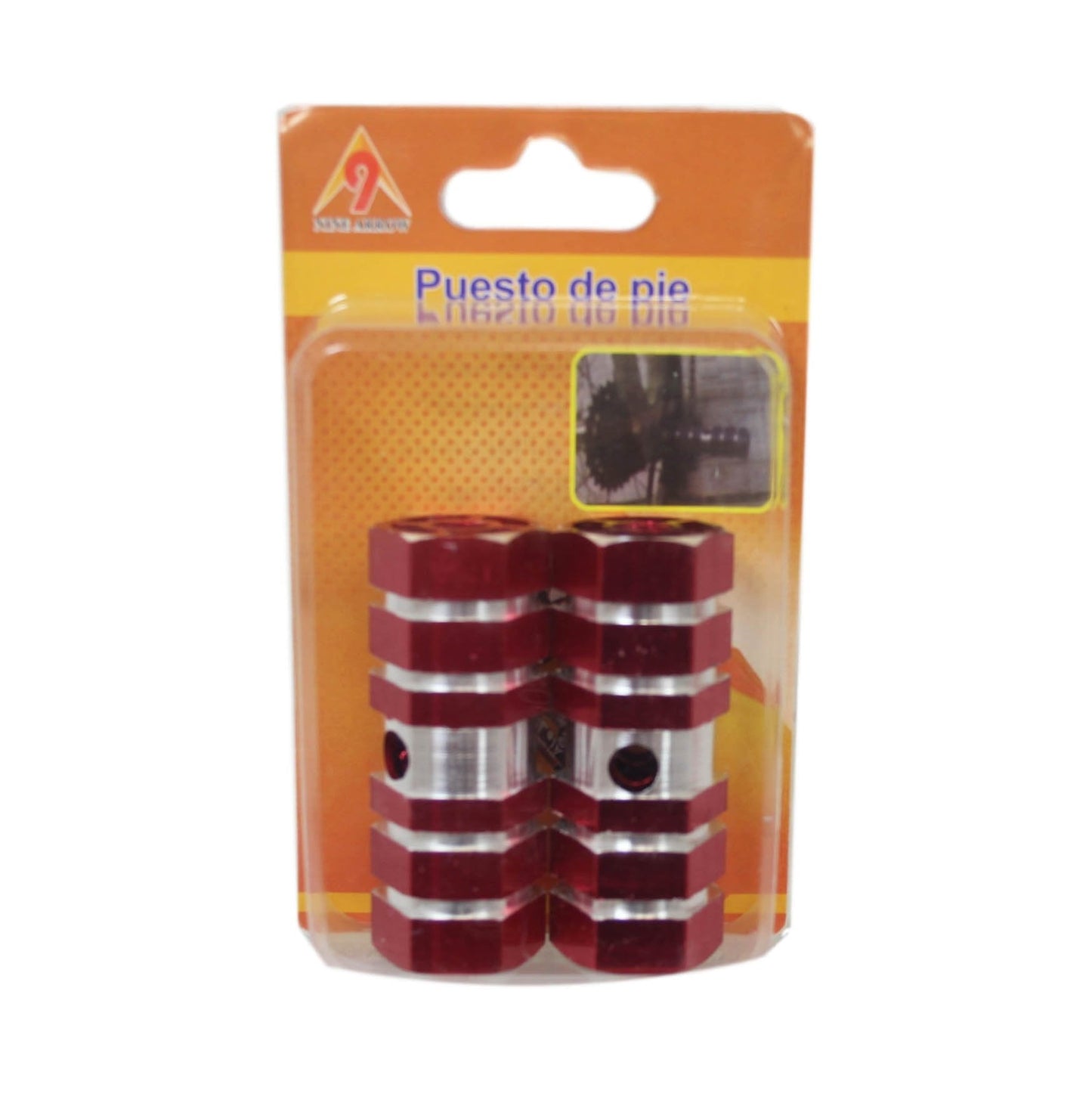 Aluminium Striped Bike Bicycle Pedal Foot Rest Axle Peg 7 x 2.3cm Pack of 2 Assorted Colours 1861