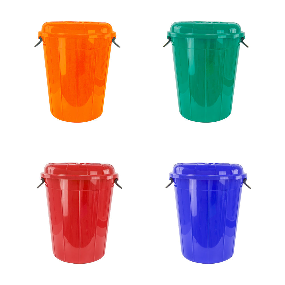 Plastic Eco Storage Drum Bin Bucket with 2 Side Handles 60L Assorted Colours 1882/Eco6000