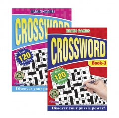 Brain Games Crossword Puzzle Book Over 120 Puzzles 27x20x0.5cm 19g SKU P2164