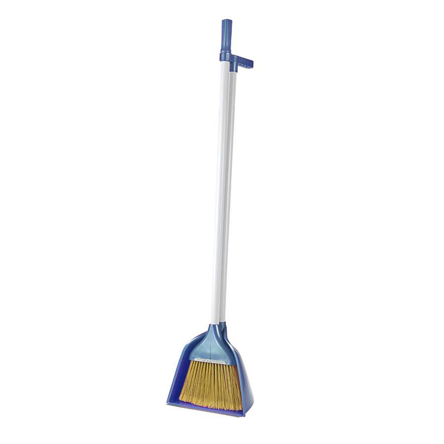 Plastic Long Handle Dustpan and Brush Set Assorted Colours ZP129