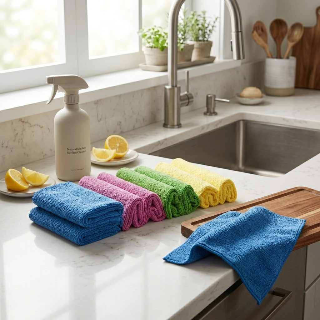4-Colour Microfibre Mop Cloth Set, 8 Pieces – SKU ST81697