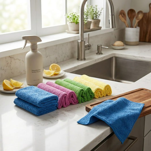 4-Colour Microfibre Mop Cloth Set, 8 Pieces – SKU ST81697