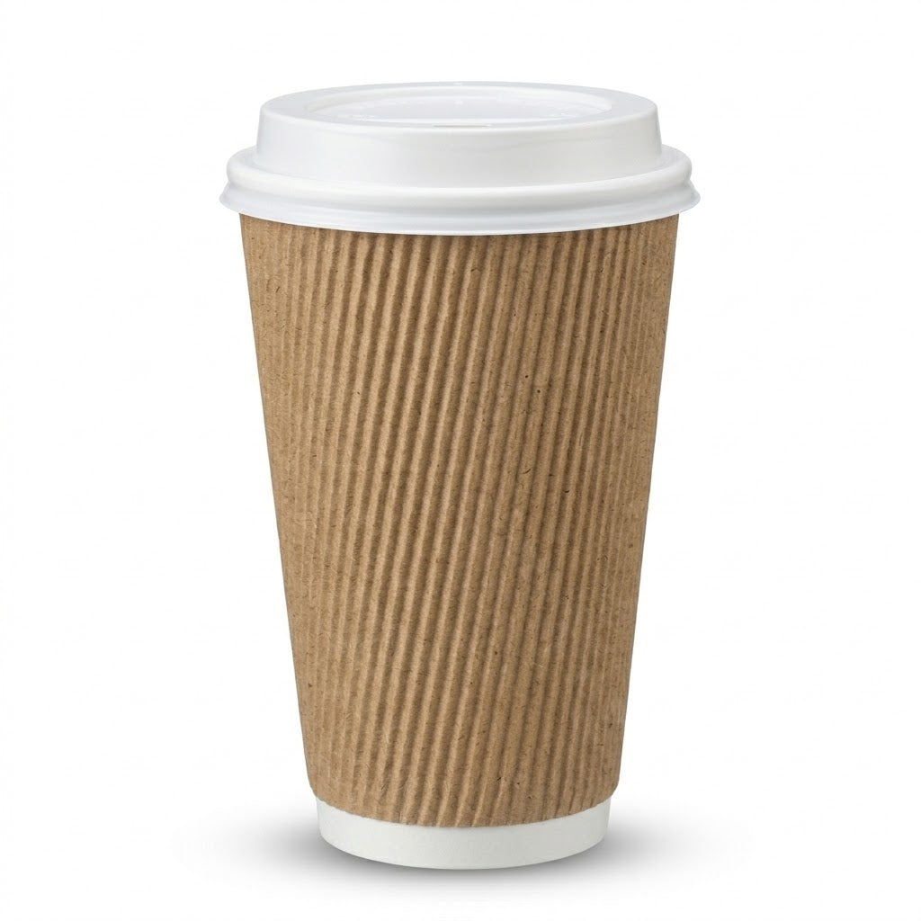8 OZ Double Wall Paper Cups With Lids  SKU MX6091