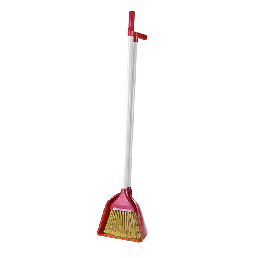 Plastic Long Handle Dustpan and Brush Set Assorted Colours ZP129