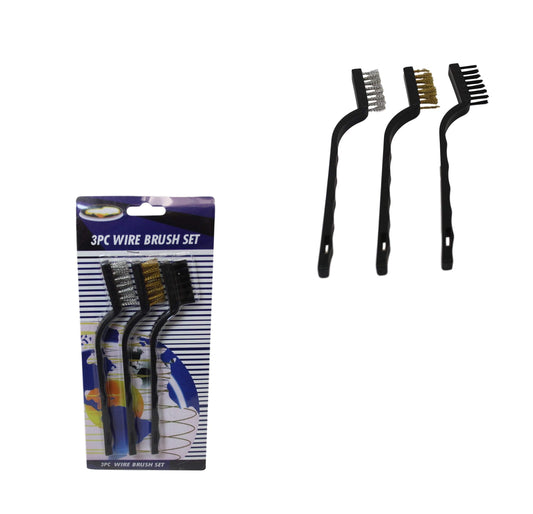 Steel Brass Nylon Wire Cleaning Brush 17cm Set of 3 2000