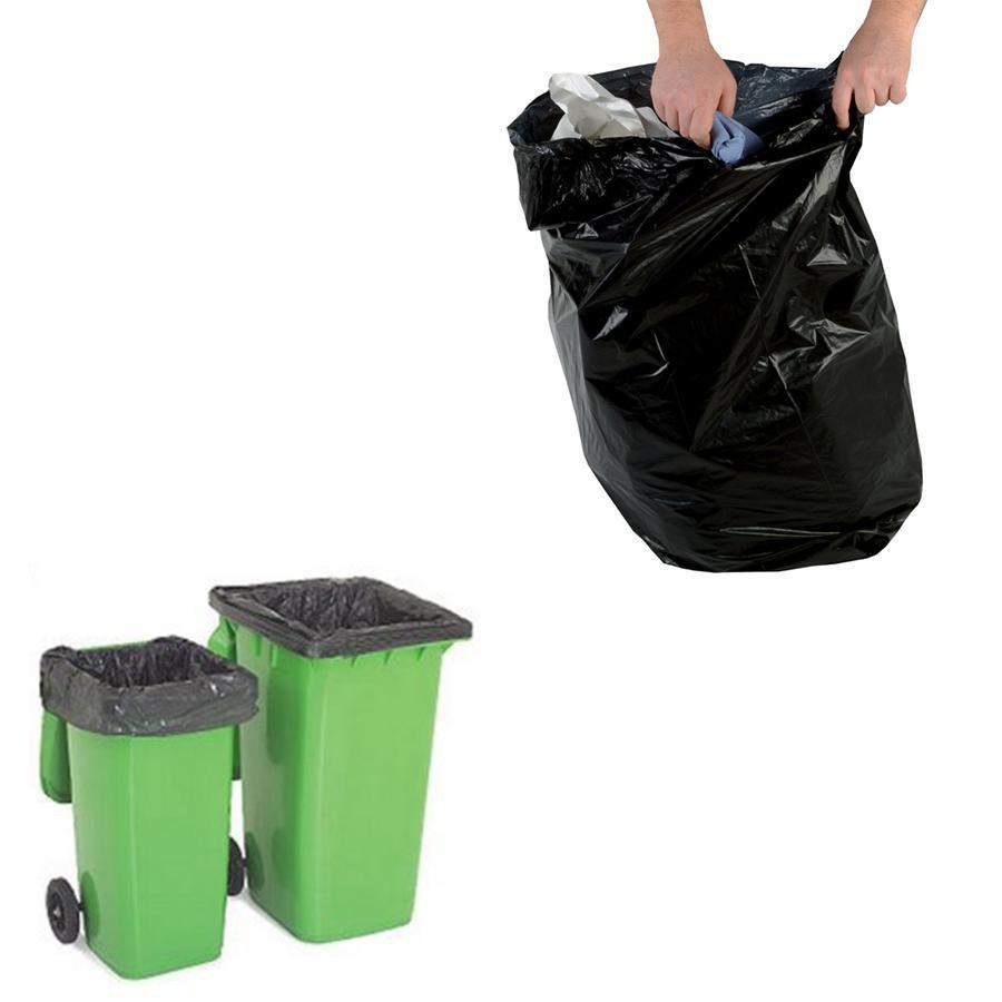 200 Pcs Heavy Duty Black Recycled Refuse Sacks Bags Outdoor 26x21x25cm B1512