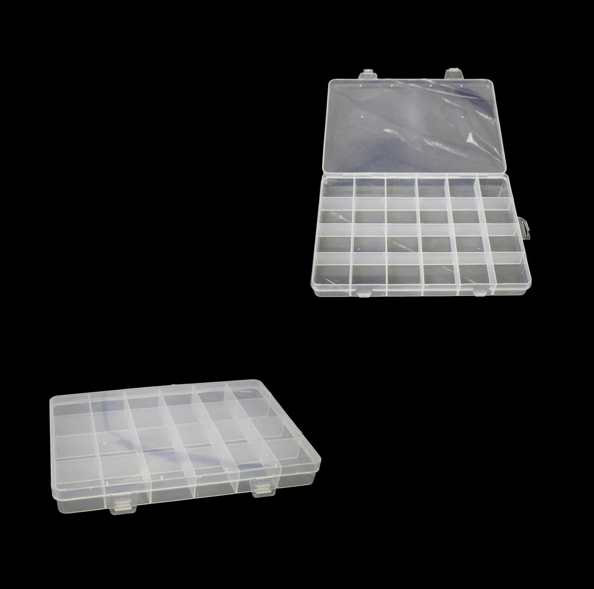 Plastic 24 Compartment Box Small Organiser Storage Craft Box 19 x 13 cm 2035
