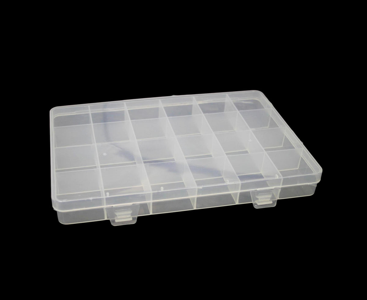Plastic 24 Compartment Box Small Organiser Storage Craft Box 19 x 13 cm 2035