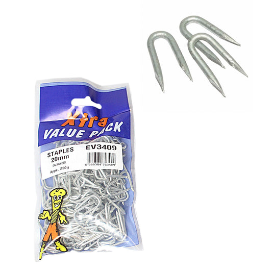 20mm Galvanised Staples Xtra Value Diy 53409