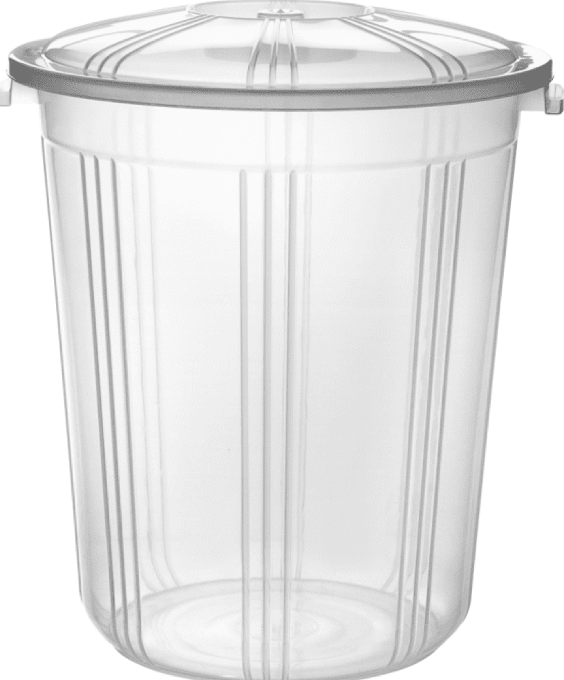 Clear Plastic Storage Bin Bucket with Lid 50 Litre AK556 / AK249