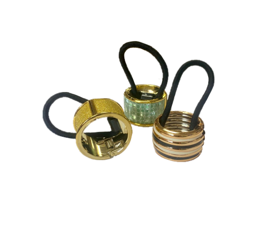 Hair Bobble Tie Band Rubber Band with Clip 3.4cm Assorted Designs and Colours 2317