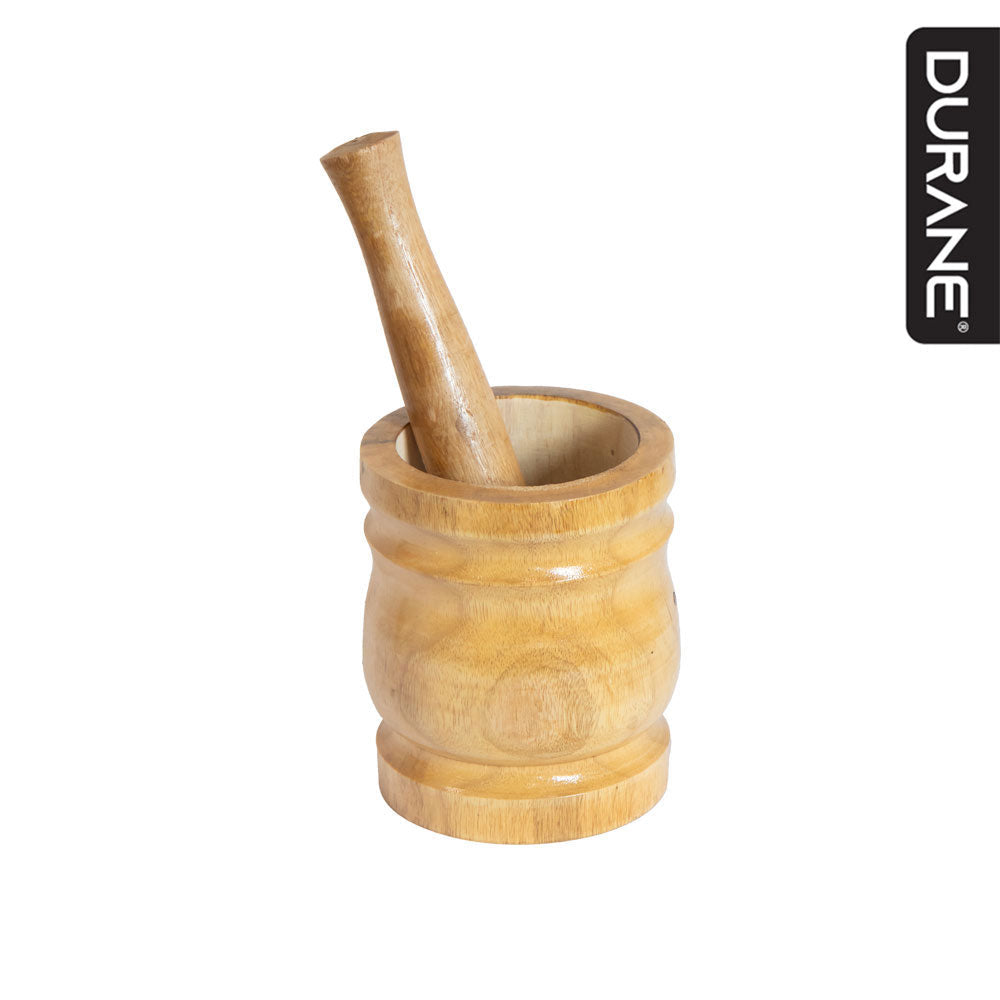 Durane Wooden Mortar & Pestle Small 10 x 13cm Light Wood 2710