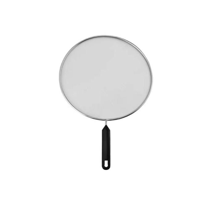 Metal Mesh Splatter Screen Cover Guard with Handle 33 cm Silver 6207 A