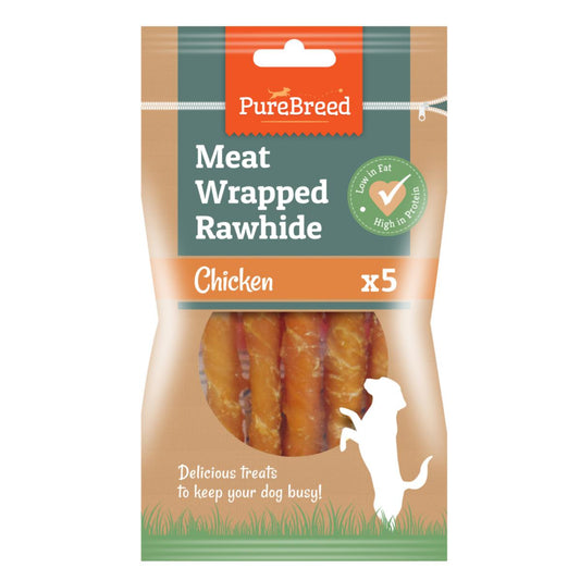Pet Dog Treats Meaty Twist Wraps with Real Chicken, 5 Pack, Chicken Flavour, SKU 317606