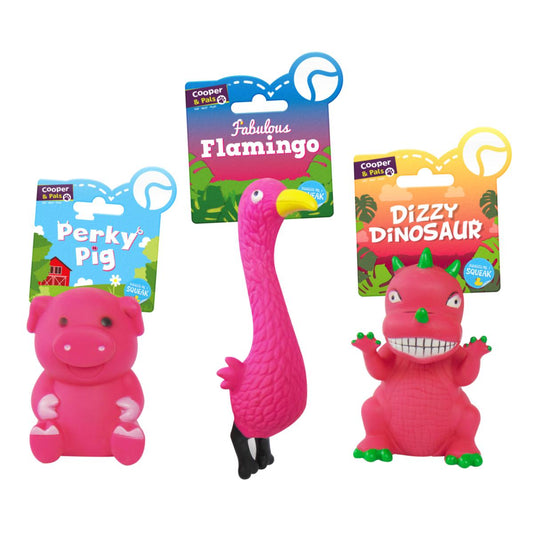 Pet Dog Vinyl Squeaky Toy with Animal Design – Assorted Designs, SKU 317661/322783