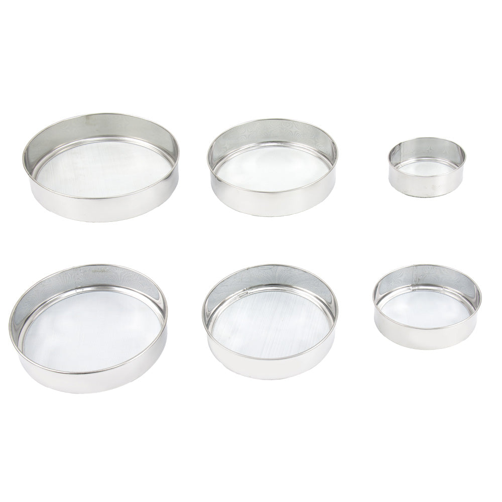 Stainless Steel Round Flour Sieve Strainer Set of 6 3192