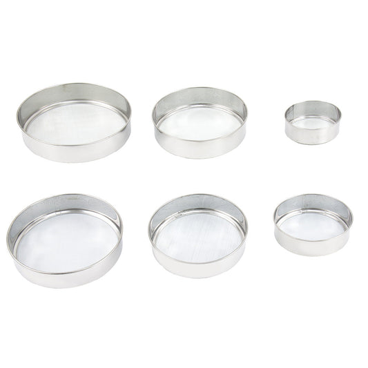 Stainless Steel Round Flour Sieve Strainer Set of 6 3192