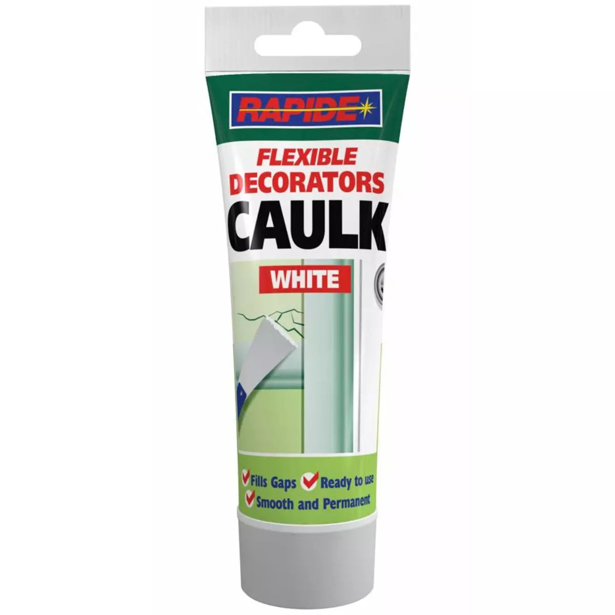Rapide Squeezy Flexible Decorators Caulk Tube White 250g 3197