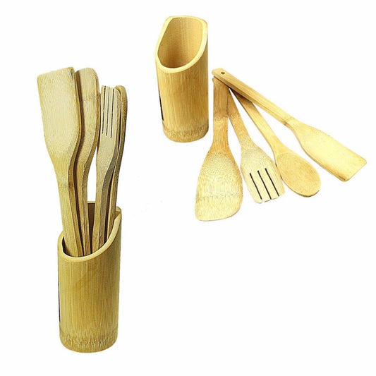 Bamboo Cooking Utensil Wooden Spoon Set of 5 3827 / 4832