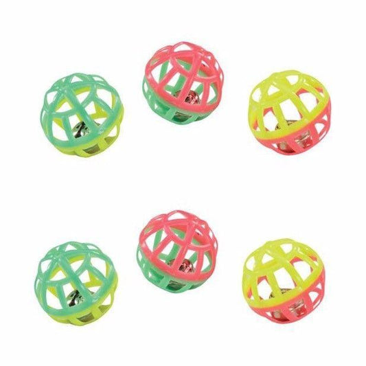 Pet Cat Kitten Play Balls With Jingle Lightweight Bell Pounce Chase Rattle Toy 8126