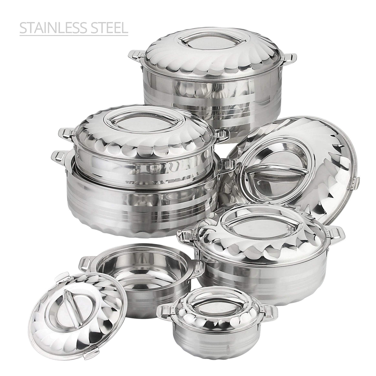 SQ Professional Jumbo Range Contour Stainless Steel Hot Pot Set of 6 3477