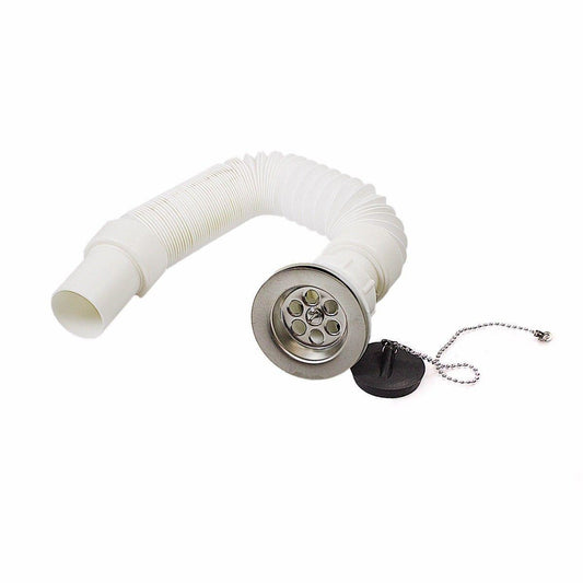 1 1/2" Multipurpose Plastic Water Pipe with Drain 30cm Extends to 80cm 4817