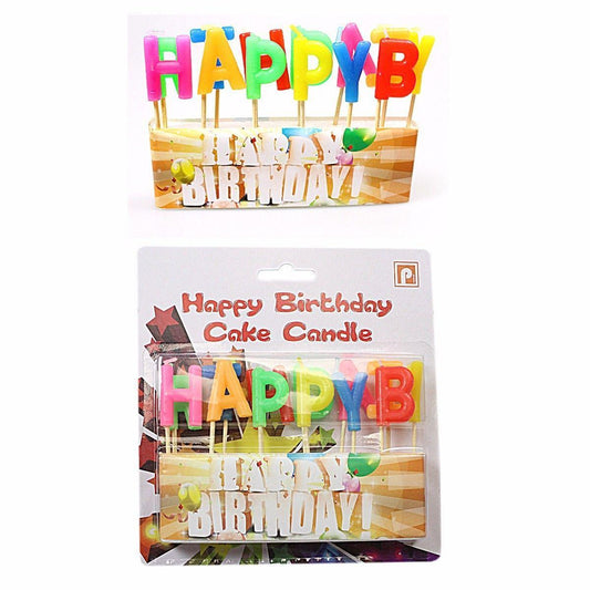 Happy Birthday Candle Letters Assorted Colours Pack of 13 0235