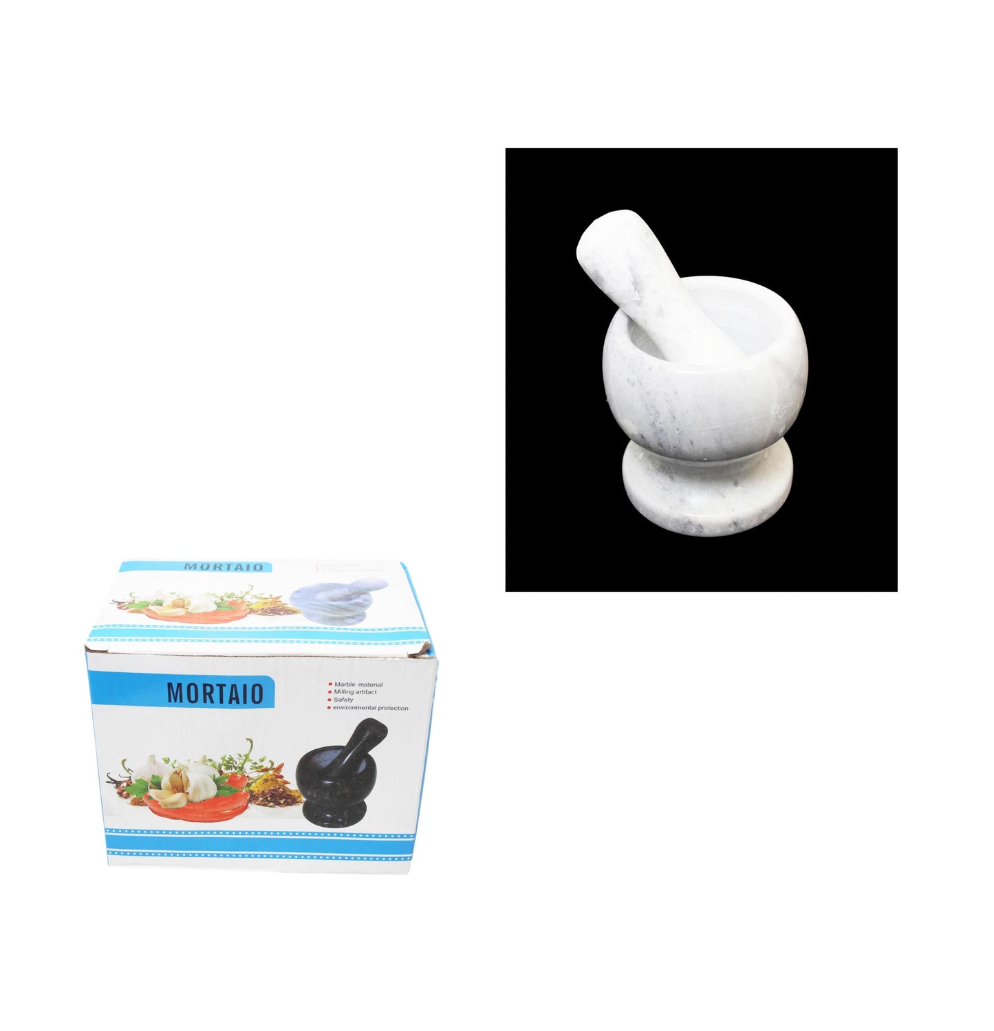 Spice Grinder Mortar and Pestle Crushing Bowl and Stick Assorted Colours 3675