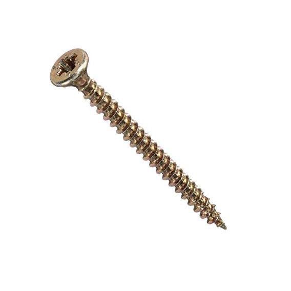 4.0 x 45 Pozi c/sk Chipboard Screws Yellow Diy 0287