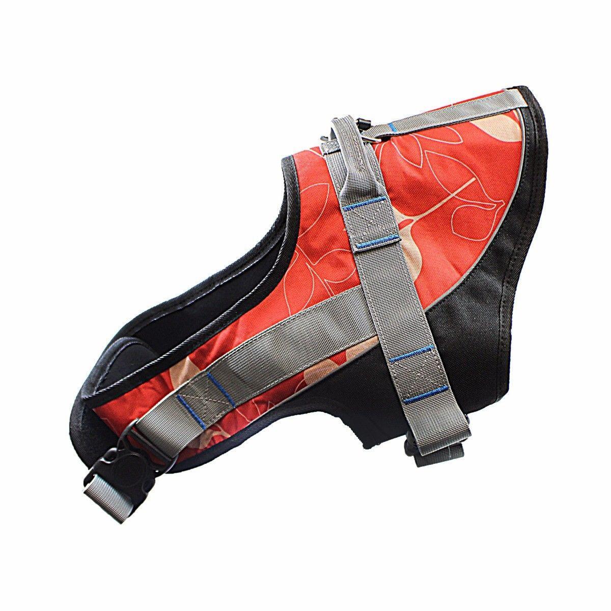 28 Chest Adjustable Soft Padded Non Pull Pet Dog Harness Vest Walking S-XL Nylon  3949
