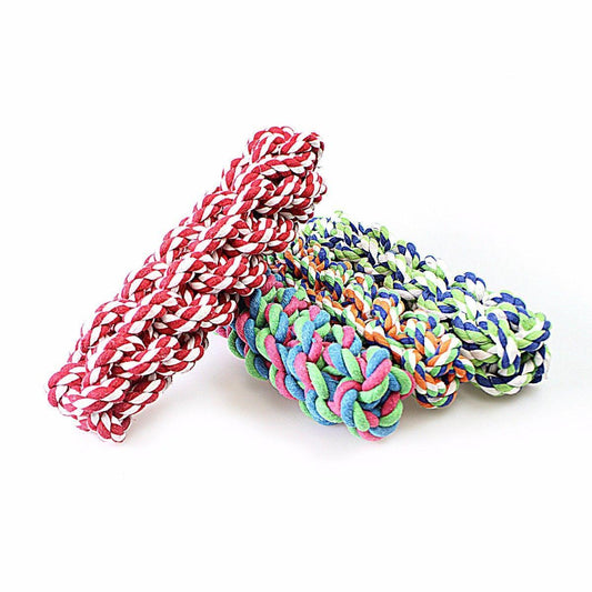 Pet Dog Toy Tough Twisted Chewable Knot Assorted Colours 4102