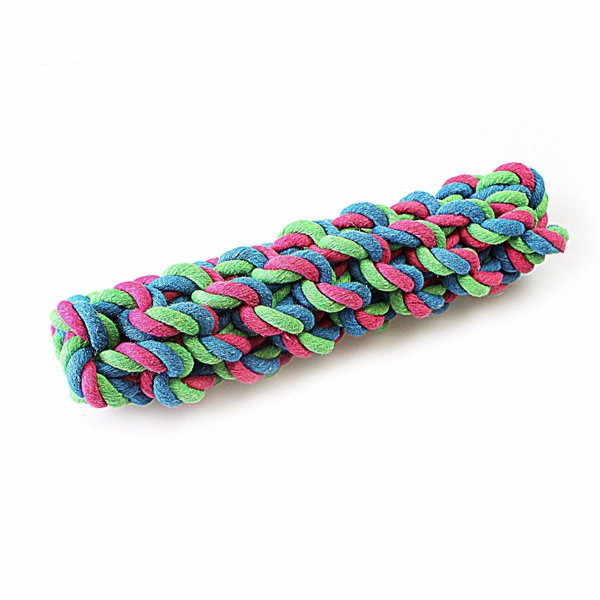 Pet Dog Toy Tough Twisted Chewable Knot Assorted Colours 4102