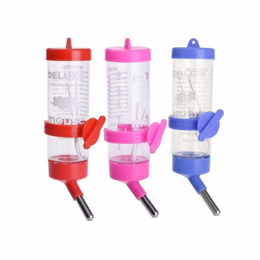 Pet Mouse Hamster Water Bottle Dispenser 125ml Assorted Colours 0054