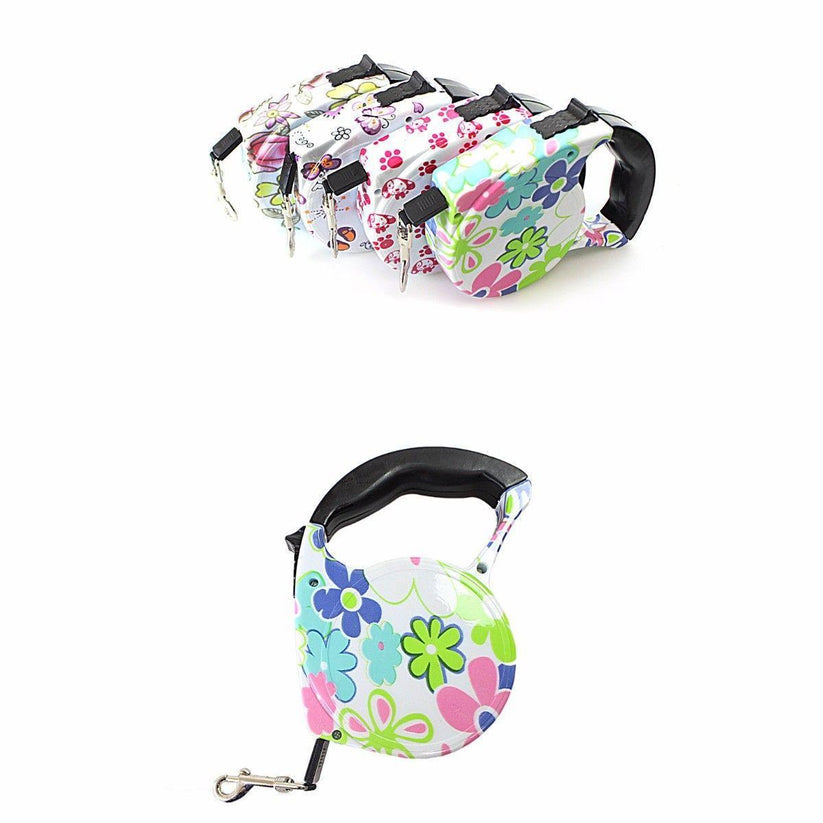 Retractable Dog Leash 5m 33lbs Assorted Colours and Designs 1181