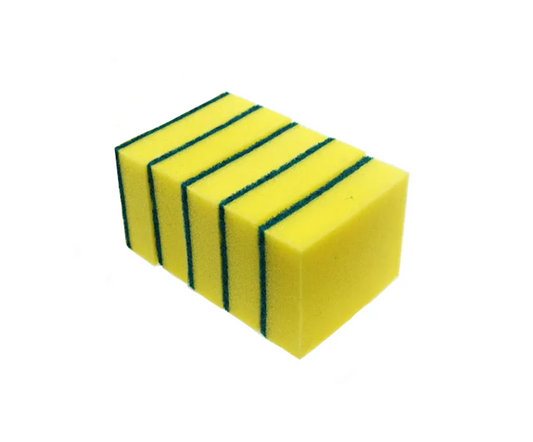 Accord Yellow Double Sided Kitchen Washing Up Sponge Scourer 11 x 6cm Pack of 5 ACORD450