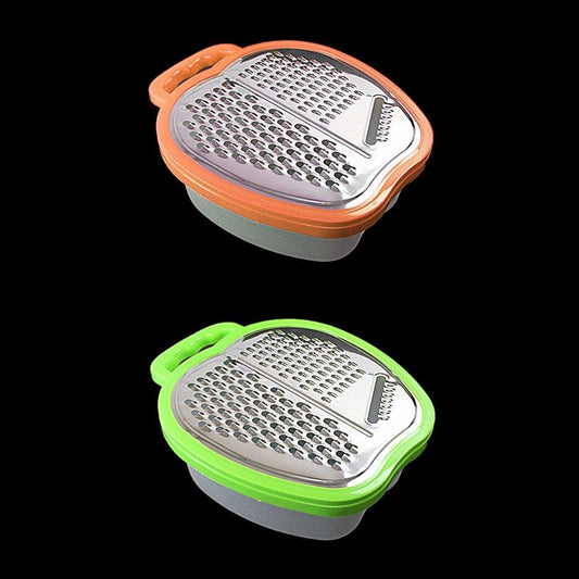 Plastic Apple Shaped Multifunctional Grater with Storage Box Assorted Colours 0419