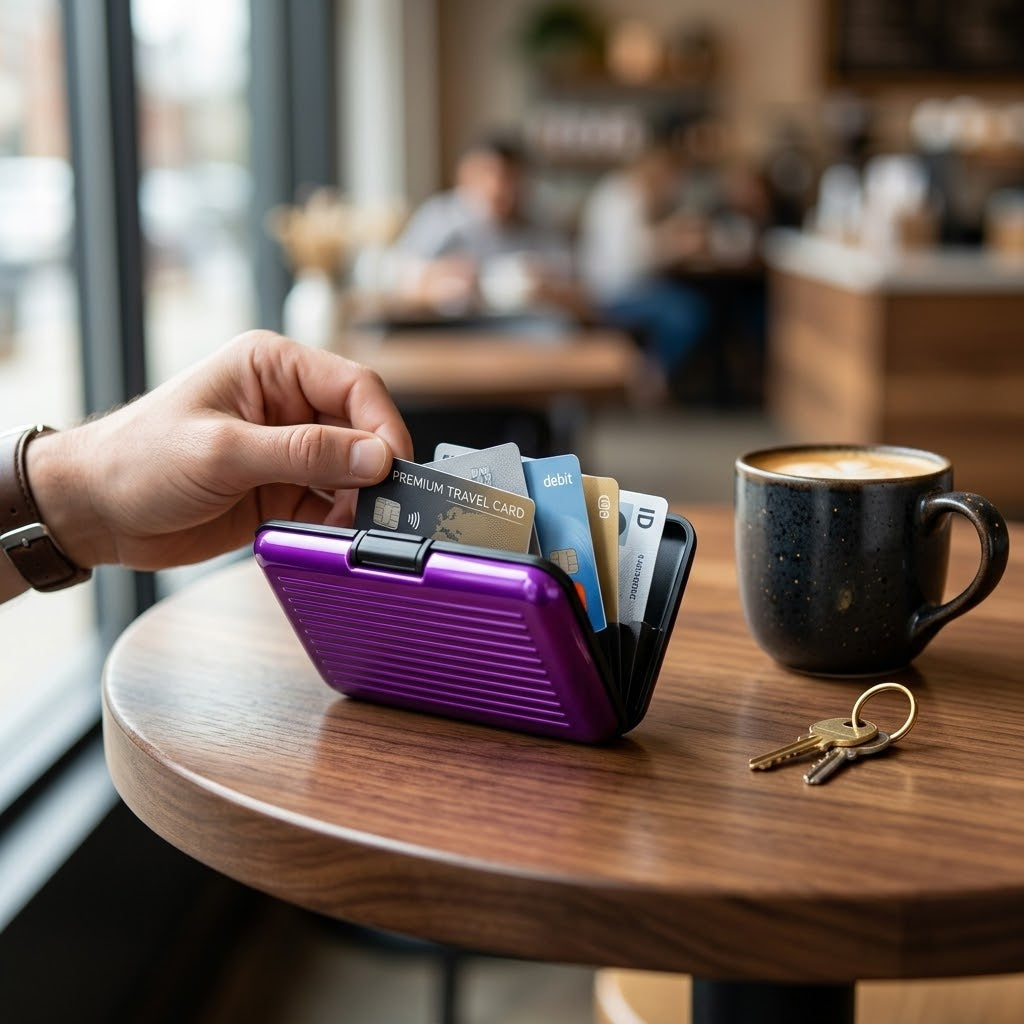 Aluminium Plastic Card Holder Wallet, Assorted Colours, SKU 0024